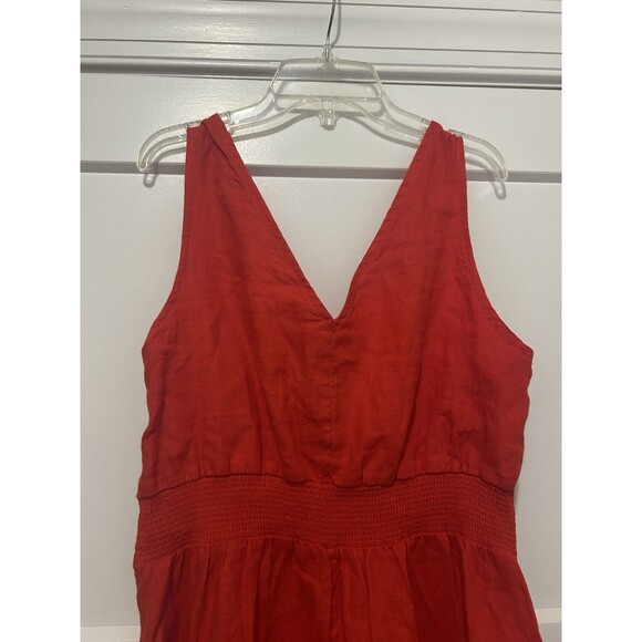 Women's Cynthia Rowley Red Linen Sleeveless dress size 8 Tomato Girl Patriotic - Picture 6 of 8